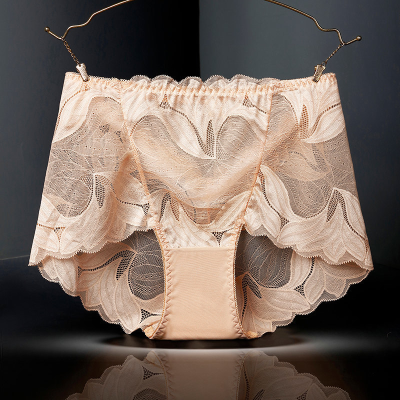 Yumei 222 sexy encaje Mediados de cintura alta ropa interior de algodón hueco de las mujeres más tamaño 200kg calzoncillos