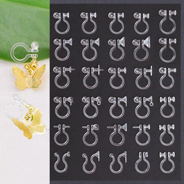 No Ear Holes Simple U-shaped Earring Clip DIY Earrings Accessories Transparent Resin Invisible Ear Clip Converter Women Wholesale