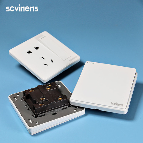 Wholesale 86 type socket panel concealed white five-hole socket wholesale one, two and three open single control 16A wall switch