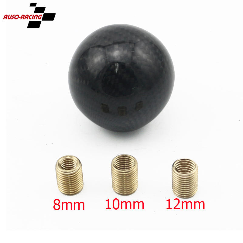 Selling Real Carbon Corrugated Stick Head Round Universal Gear Head Car Modified Carbon Fiber Pattern Gear Head