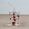 Nuby, glass, fresh cartoon strawberry, cup with glass, wholesale