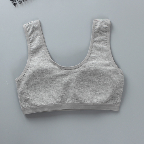 Teenage girl's bra, vest-style student bra, pure cotton U-shaped wideband children's short bra, sports and breathable