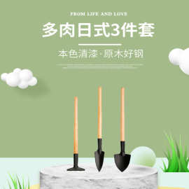 园艺工具家用套装室内花园养花种菜松土小铲子耙子铁锹种植三件套