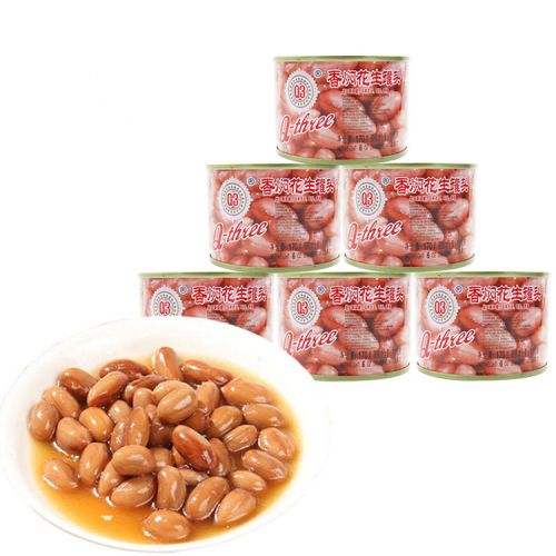 Fujian Q3 Braised Peanuts 170g Ready-to-Eat Canned Vegetarian Preserved Peanuts Zhangzhou Specialty Food, Ideal for Drinking and As a Side Dish