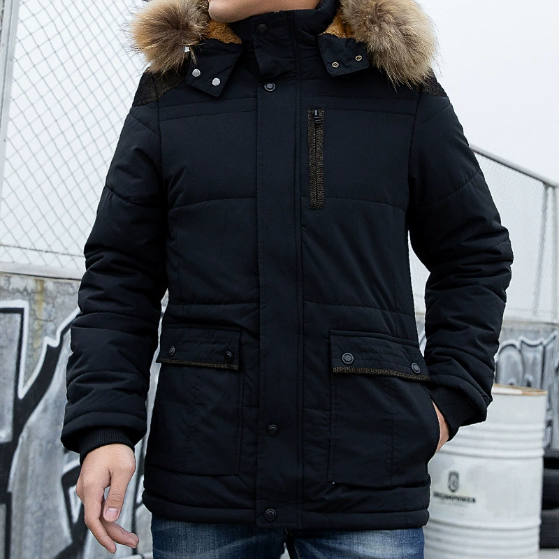 Warm down jacket for leisure with hood, 2023