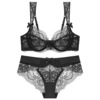Sexy underwear, ultra thin breathable lace set, supporting bra top, European style, french style, plus size
