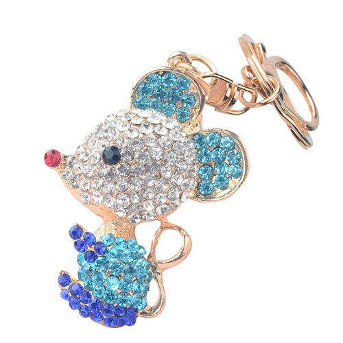 Emperor Jiuzi's new Year of the Rat zodiac year Rat keychain creative men's and women's metal diamond bag pendant