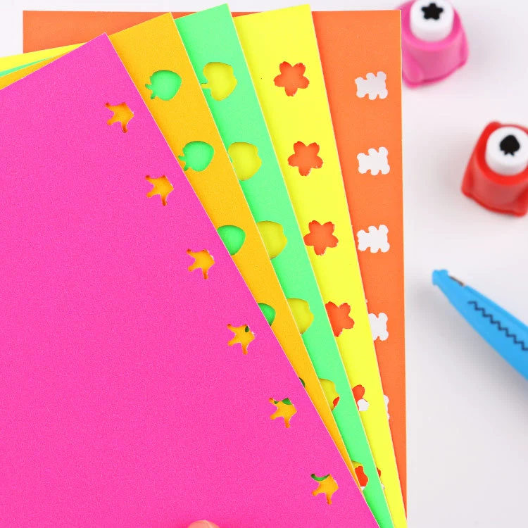 Пятицветные флуоресцентные самоклеящиеся наклейки для тиснителя кружева ножницы