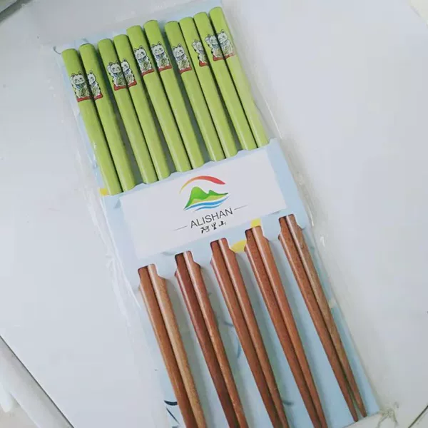 Fortune cat chopsticks 5 pairs of green