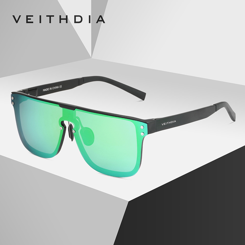 Gafas de Sol de magnesio de aluminio polarizadas de los hombres gafas de sol de una sola pieza de lente cuadrada 6881