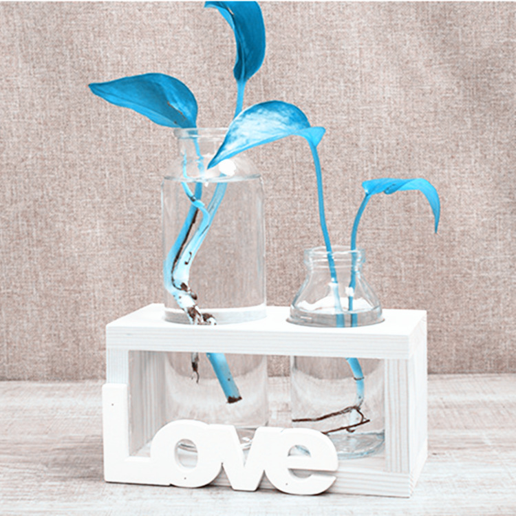 zakka杂货玻璃瓶插花摆件装饰瓶 透明水培花瓶玻璃装饰瓶圆柱