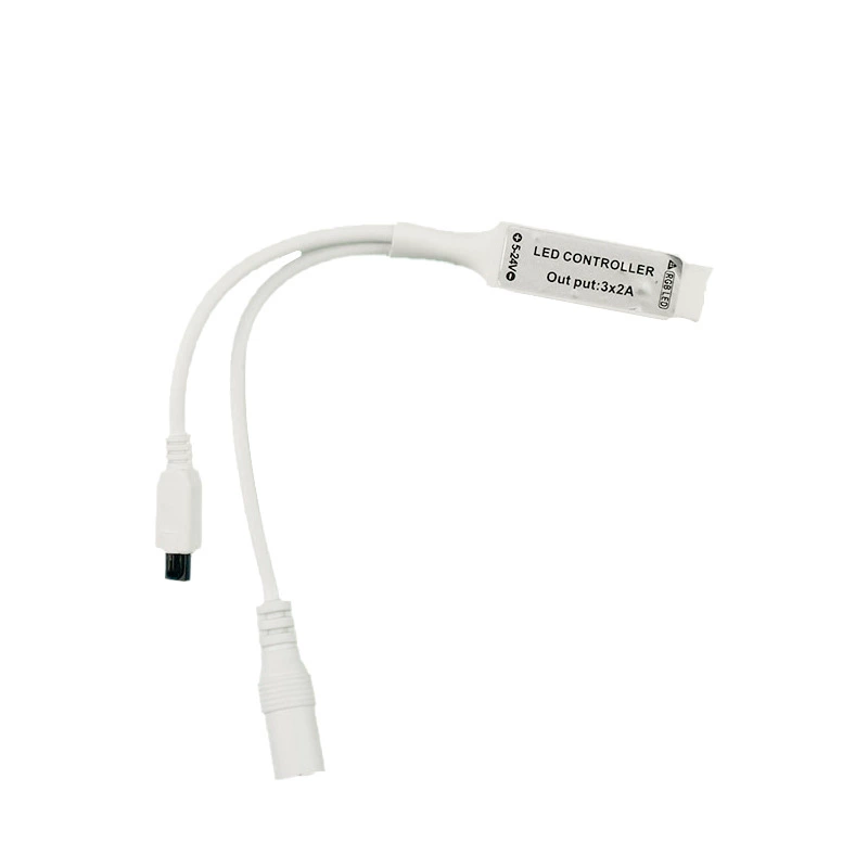 LED мини RGB контроллер, инфракрасный 24 клавиши, вход DC, разъём 4PIN female, инфракрасная головка с удлинителем