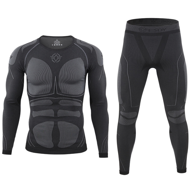 ESDY new outdoor sports riding clothes seamless compression function thermal underwear set quick drying moisture wicking