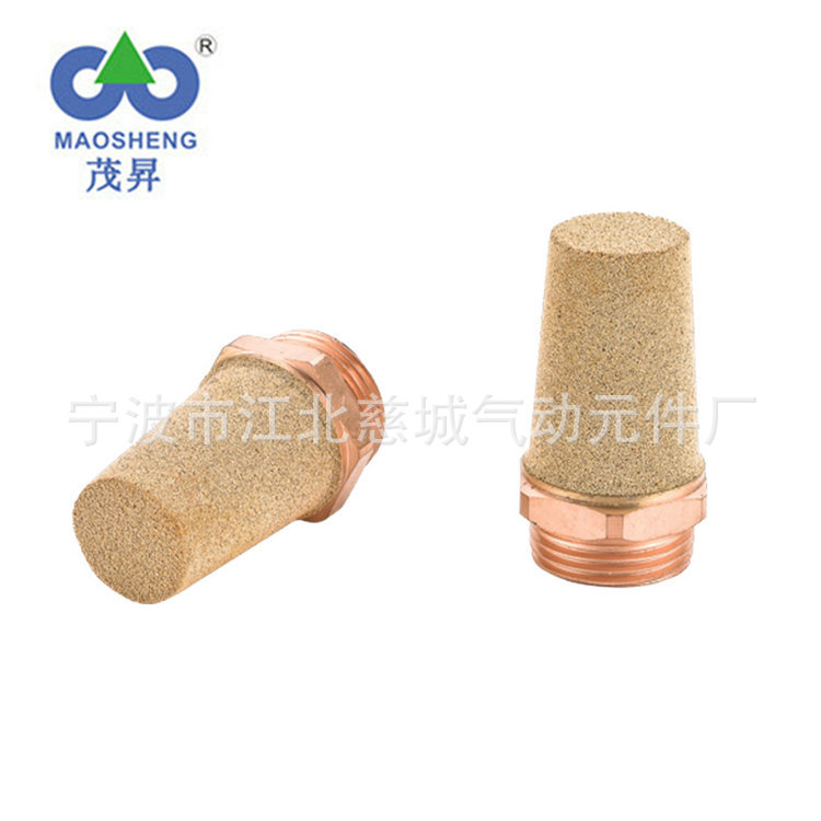 SEB型钢镀铜接头消声器  消音过滤气动元件 青铜烧结气动消音器