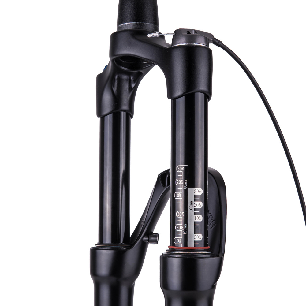 Bicicleta de montaña tenedor delantero 26/27.5 Taper tubo de control de alambre barril eje de amortiguación de aleación de magnesio Tenedor de aire con cerradura tenedor delantero