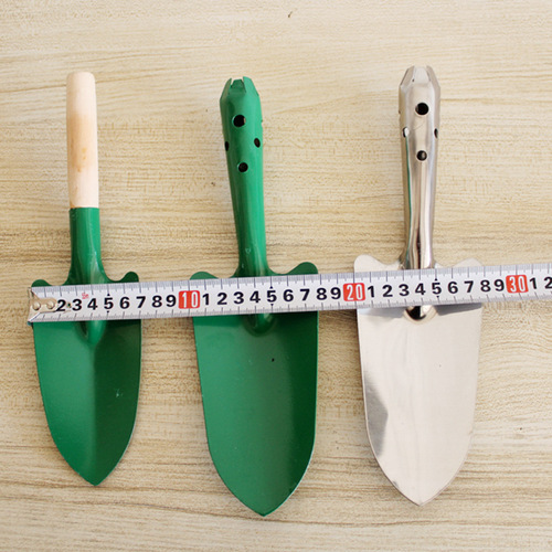Boli manufacturer wholesale garden agricultural tools wooden handle small flower shovel stainless steel iron handle integrated children's flower shovel