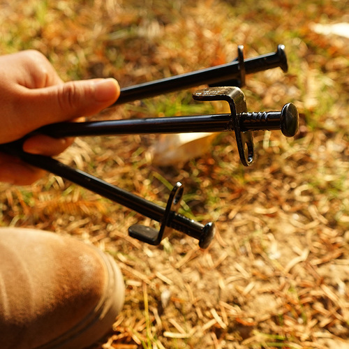 Outdoor steel nails canopy tent ground nails thickened and lengthened steel hardware snow nails accessories 30CM black wholesale