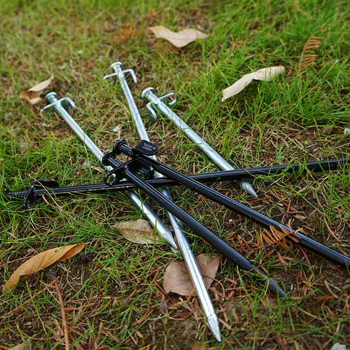 Outdoor steel nails canopy tent ground nails thickened and lengthened steel hardware snow nails accessories 30CM black wholesale