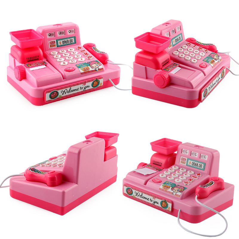 Girl Play House supermercado caja registradora juguete música ligera juego de rol caja registradora padre-hijo regalo de cumpleaños