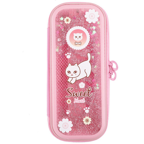 Xiaolingjing Pen Bag Oil-filled Quicksand Pen Box Cartoon TPU Student Stationery Box Children's Pencil Box One Piece Dropshipping