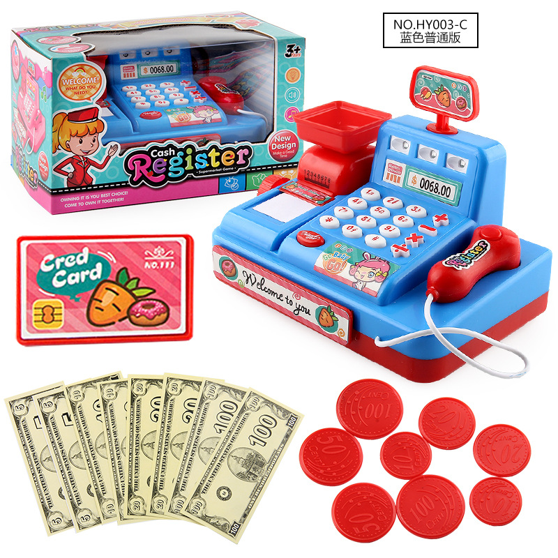 Girl Play House supermercado caja registradora juguete música ligera juego de rol caja registradora padre-hijo regalo de cumpleaños