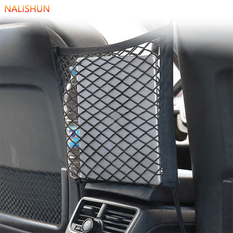 Asiento de coche de almacenamiento de bolsillo neto caja de almacenamiento de coche bolsa de almacenamiento de coche Silla de nuevo colgando bolsa de suministros de coche multifuncional