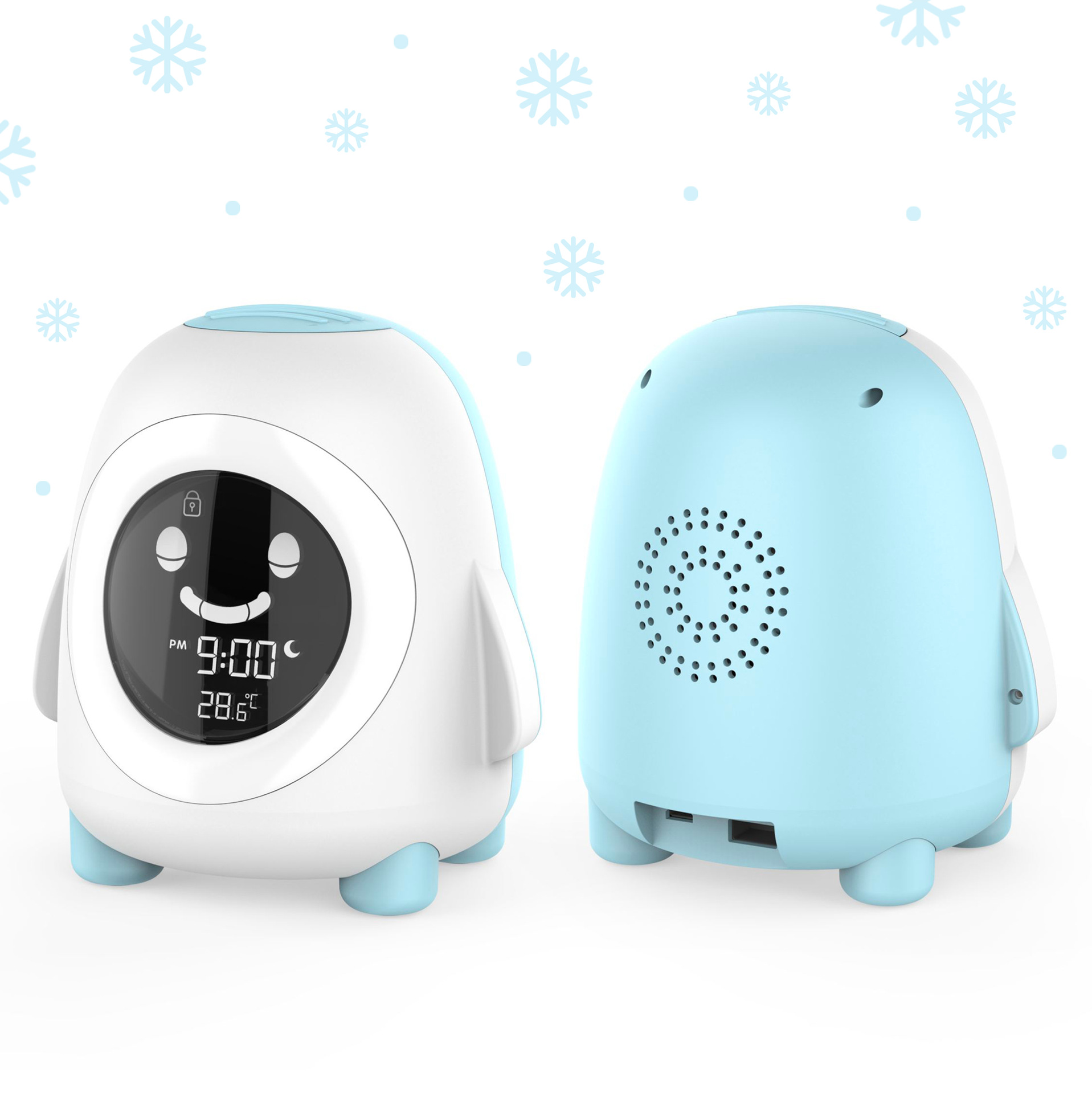 Animal de dibujos animados pingüino reloj despertador LCD dormitorio noche reloj electrónico regalo niños sueño despertador con luminoso al por mayor