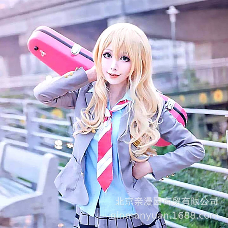 Косплей школьной формы (Gongyuan) «April is Your Lie» Каору, химическое волокно, топ+юбка+галстук, размеры S–XL