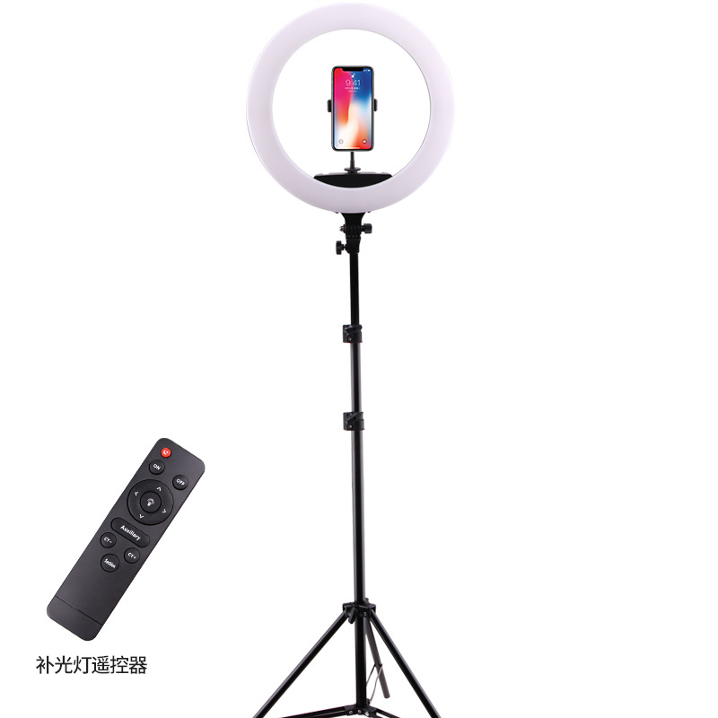 Fotografía de transmisión en vivo 18 pulgadas belleza anillo de luz soporte de selfie teléfono móvil al por mayor trípode portátil lámpara de luz