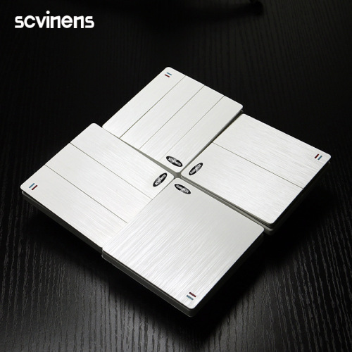 Household white concealed two-way double control switch 86 type one-way single socket panel 2-position wall switch wholesale