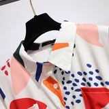 300斤超大码女装胖mm2025夏季新款设计感显瘦衬衫印花雪纺连衣裙，女装大码女装，变形策服饰