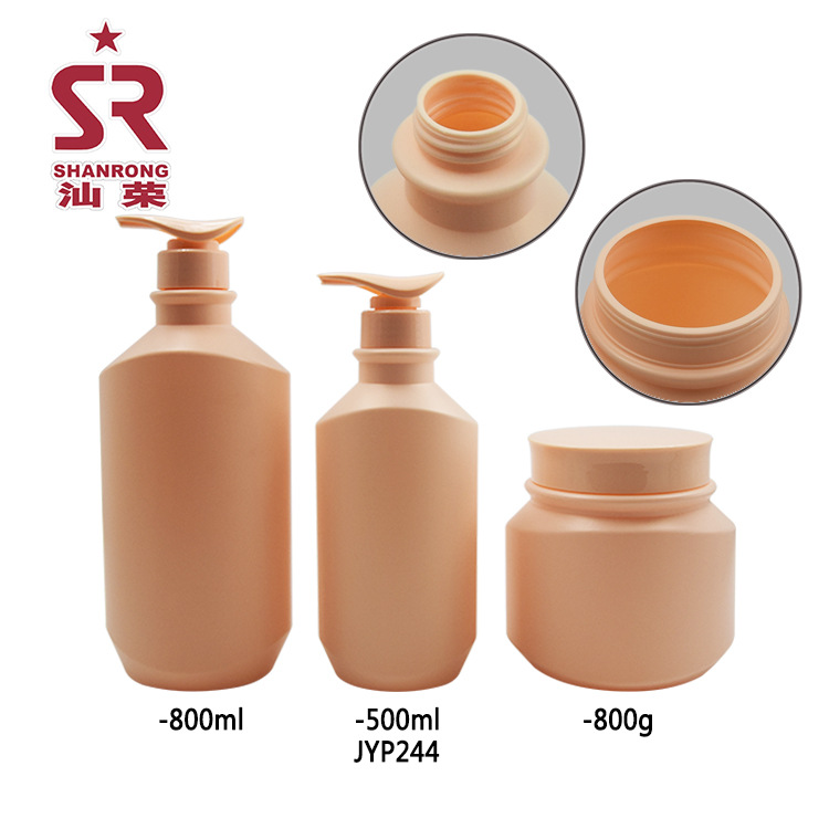 厂家500ml 800ml HDPE洗手液瓶 沐浴露瓶 800g 焗油膏罐