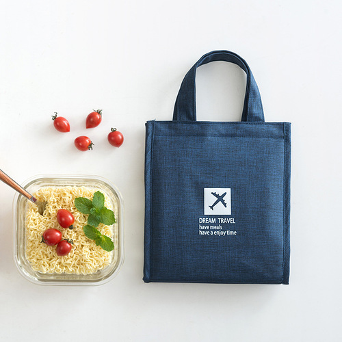 Lunch portable lunch bag, simple, fashionable and versatile ice bag, waterproof oxford cloth white-collar insulation bag manufacturer wholesale