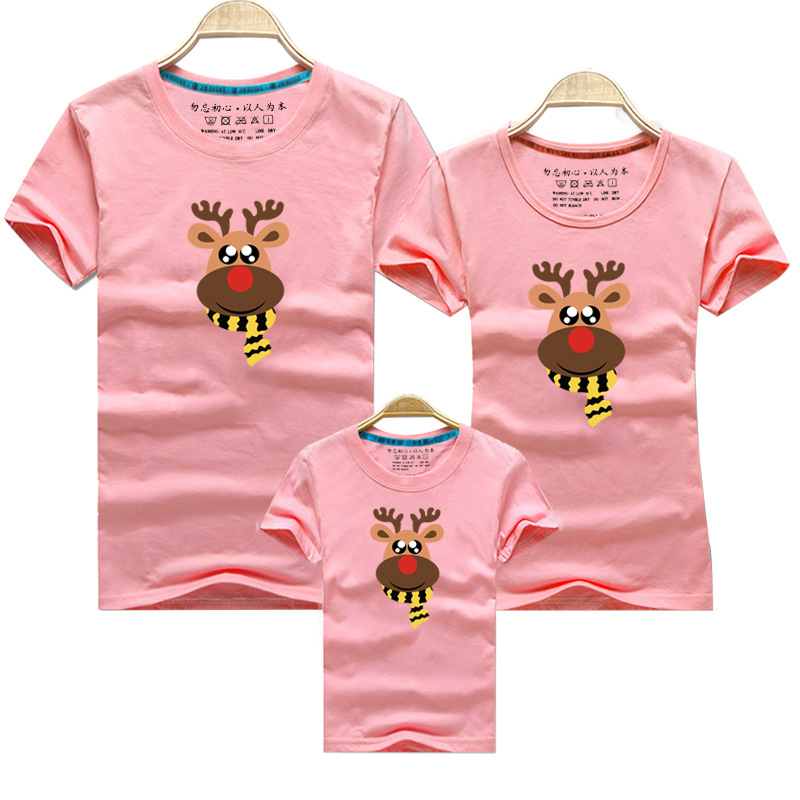 Entrega al por mayor para una familia de tres piezas verano hombres y mujeres ropa de primavera superior algodón manga corta estudiante ropa de clase camiseta