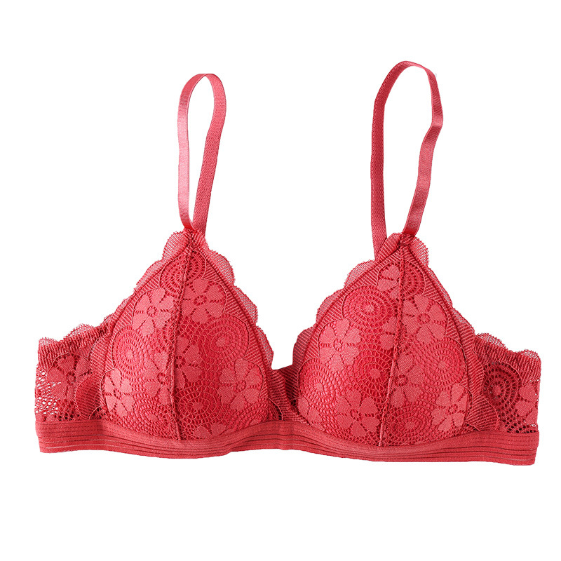 Ropa interior de primavera mujer sexy encaje belleza espalda push up suave piel-friendly chica inalámbrica sujetador de una sola pieza de entrega