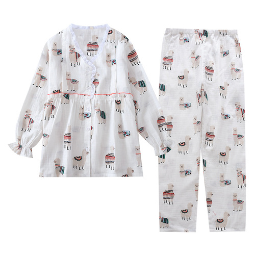 New maternity sleepwear for pre-pregnancy and postpartum, suitable for spring, summer, autumn and winter, sweat-absorbent and breathable gauze postpartum clothing