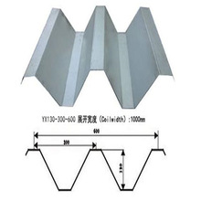 彩钢瓦YX130-300-600型压型屋面板 彩铝W600楼层板角驰瓦
