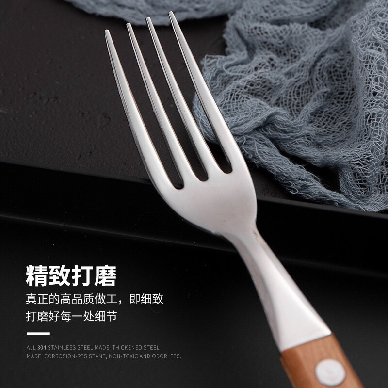 Cubiertos creativos de acero inoxidable 304, mango de palisandro, vajilla para hotel, juego de regalo, cuchillo y tenedor para bistec