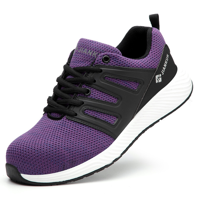 劳保鞋绝缘 跨境供应飞织网面工作防护鞋 防滑防砸防刺穿安全鞋