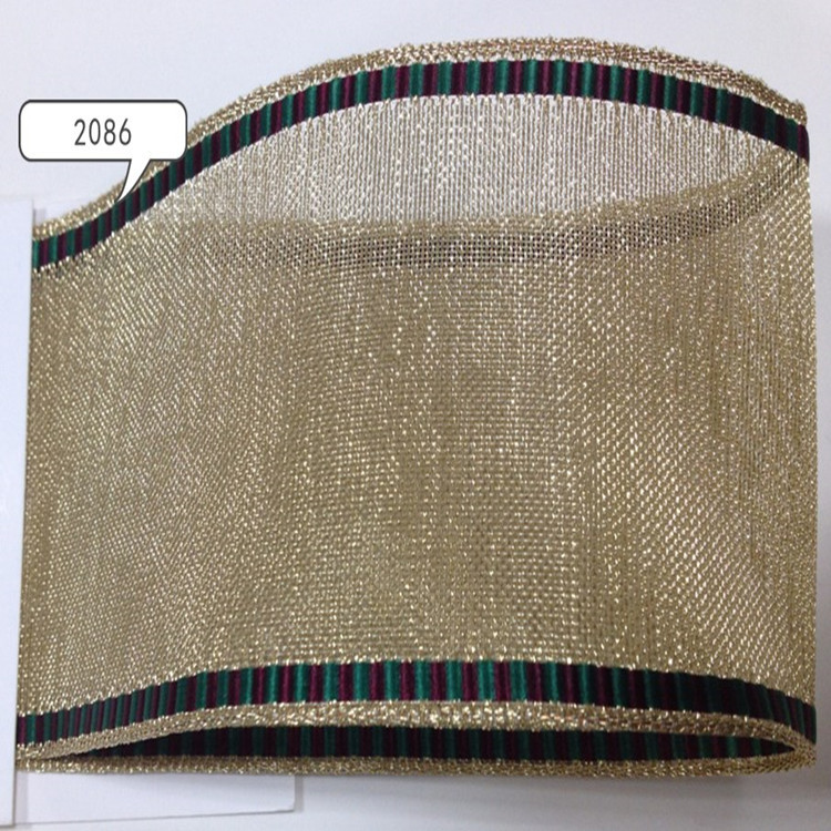 63MM跨境铁丝边圣诞织带 礼品礼盒糖果篮节庆用品装饰丝带25码