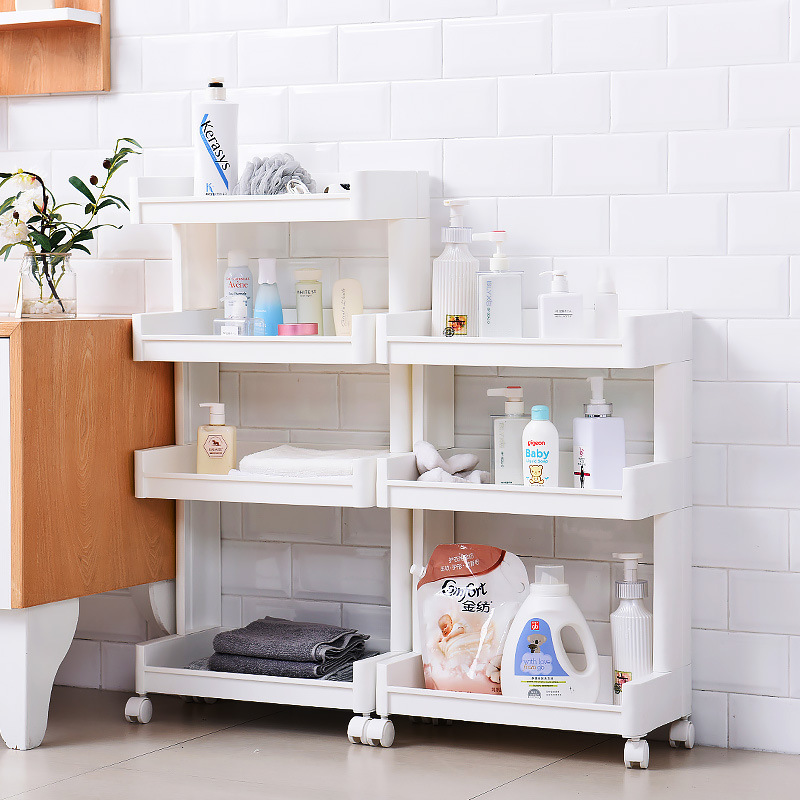 Bathroom Storage Rack floor plastic bathroom storage washbasin rack toilet bathroom storage rack multi-layer floor-mounted