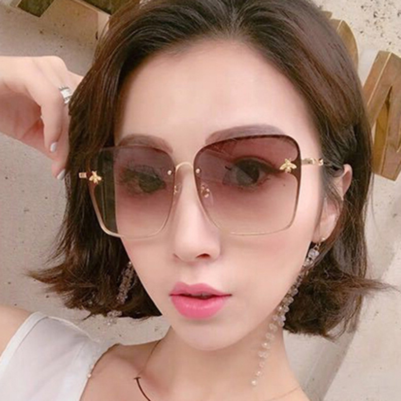 Bee Sunglasses Square Borderless 2020 New Trendy All-match Sunglasses European and American Retro Fashion Sunglasses