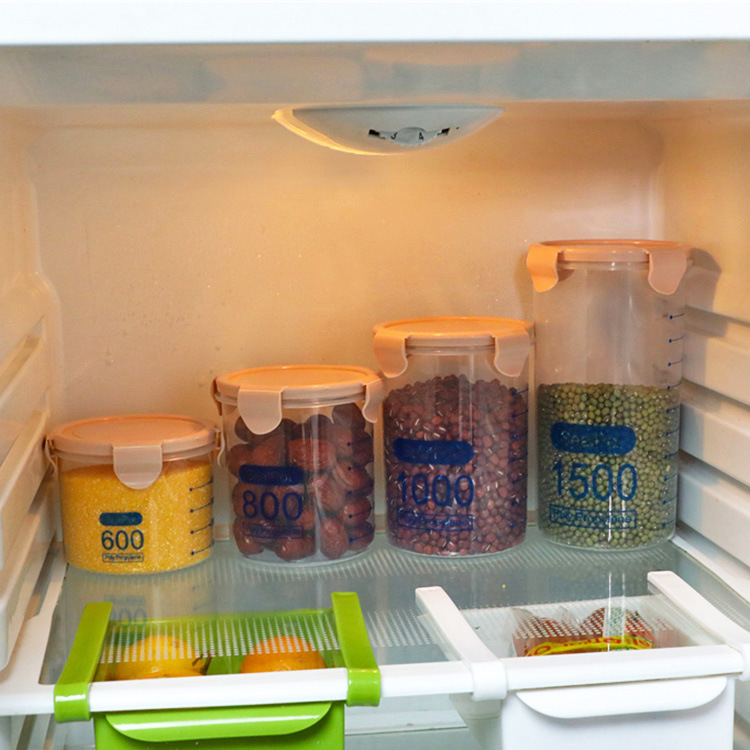 厨房透明零食收纳盒储物杂粮罐  塑料五谷杂粮收纳罐食品密封罐
