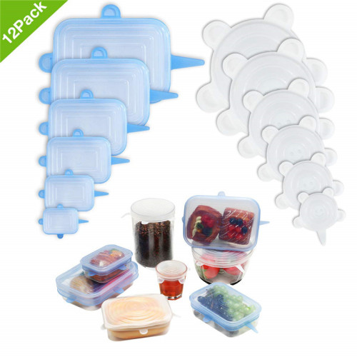Cross-border multifunctional silicone fresh-keeping lid 6-piece set food-grade silicone stretch seal six-piece silicone bowl lid