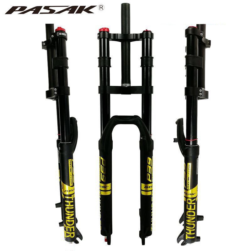 PASAK mountain bike presión de aire doble hombro amortiguador frente tenedor oro Tubo aire tenedor hombro control /29 pulgadas amortiguación tortuga conejo