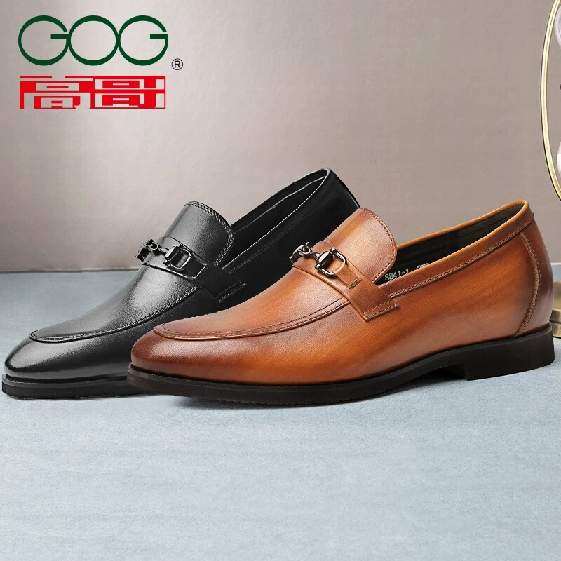 Gao Ge 2020 новая обувь для увеличения роста 6 см Лоферы деловая официальная одежда из натуральной кожи Мужская Рабочая обувь в британском стиле кожаная обувь