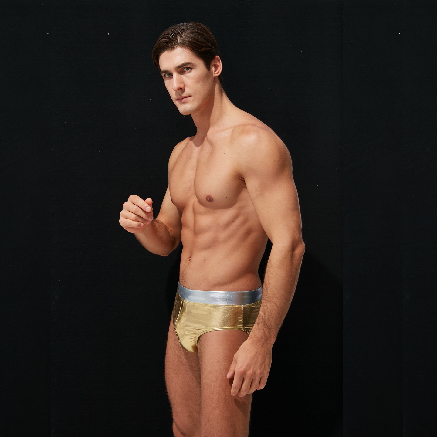 austinBem Cross-border Explosions Surfing Beach Shorts Gold and Silver Triangle Men's Swimming Trunks Boxer Men's Swimming Trunks