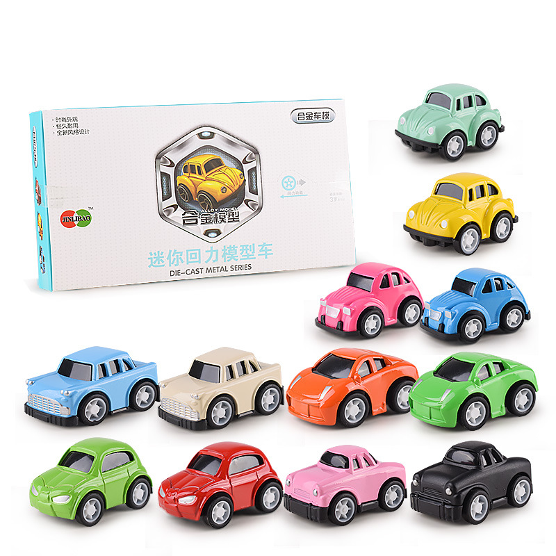 Transfronterizo niños excavadora Tire hacia atrás traje de coche de aleación bebé Q versión mini coche deportivo modelo de coche de juguete