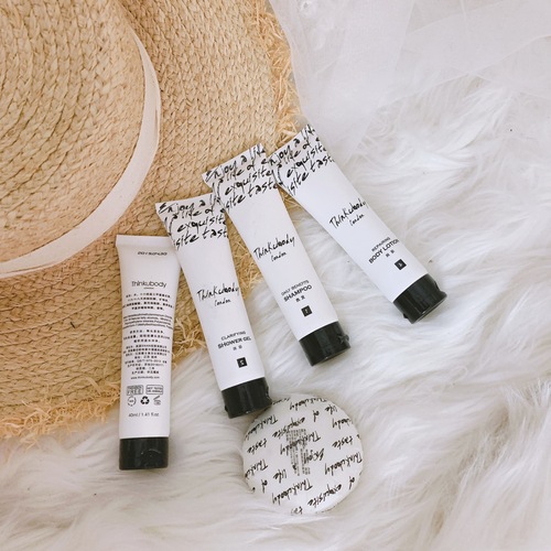 40ml British Thinkubody White Gardenia Hotel Homestay Disposable Shampoo, Shower Gel, and Body Lotion