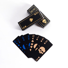 工厂批发 黑色磨砂PVC塑胶塑料防水扑克牌 创意骷髅游戏卡牌